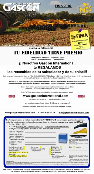 WIN Chisel & Subsoilers' SPARE PARTS i a for your collection Gascón International